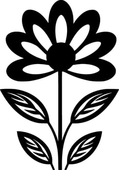 Flower, Black and White Vector illustration