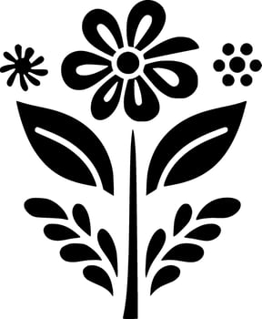 Flower, Black and White Vector illustration