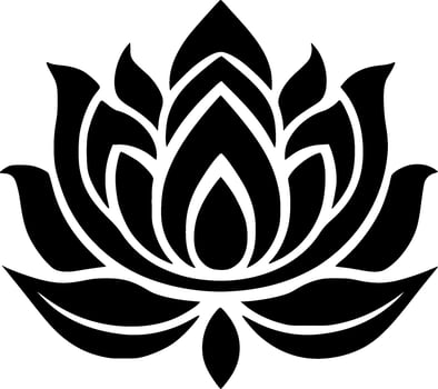 Flower - Black and White Isolated Icon - Vector illustration