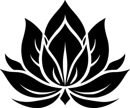 Flower - Black and White Isolated Icon - Vector illustration