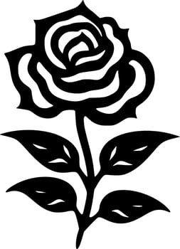 Flower, Black and White Vector illustration