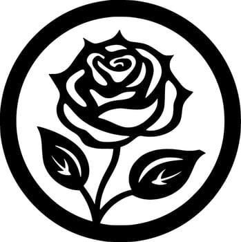 Flower - Black and White Isolated Icon - Vector illustration