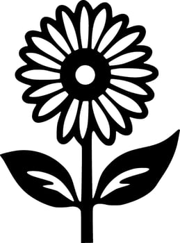Flower, Black and White Vector illustration