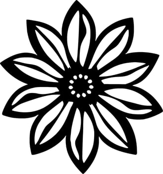 Flower, Black and White Vector illustration