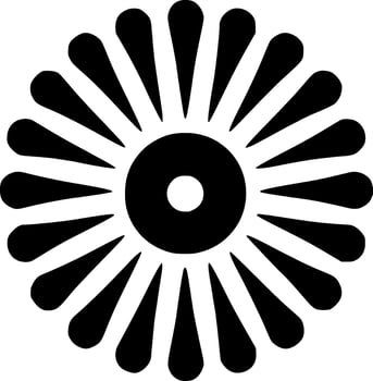 Flower - Black and White Isolated Icon - Vector illustration