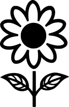 Flower, Black and White Vector illustration