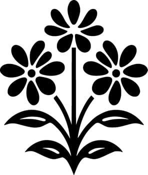 Flowers, Black and White Vector illustration