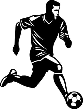 Football, Black and White Vector illustration