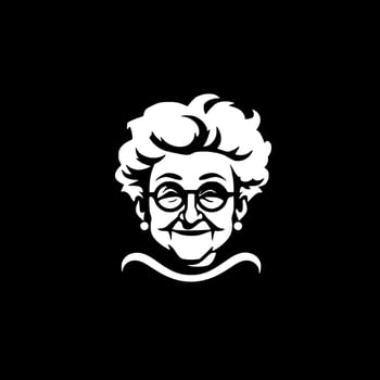 Grandma - Black and White Isolated Icon - Vector illustration