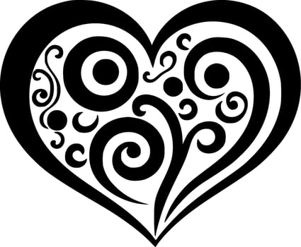Heart - Black and White Isolated Icon - Vector illustration