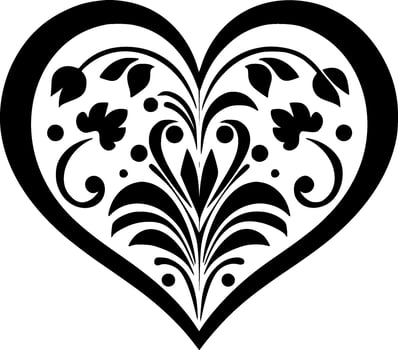 Heart, Black and White Vector illustration