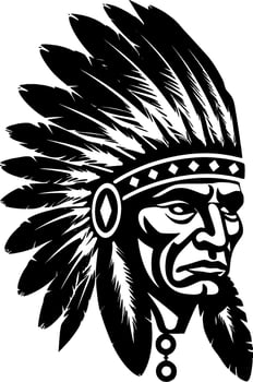 Indian Chief - High Quality Vector Logo - Vector illustration ideal for T-shirt graphic