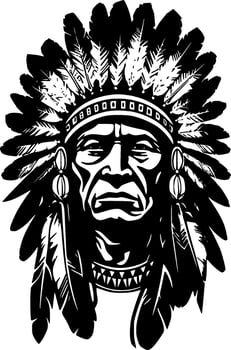 Indian Chief - High Quality Vector Logo - Vector illustration ideal for T-shirt graphic