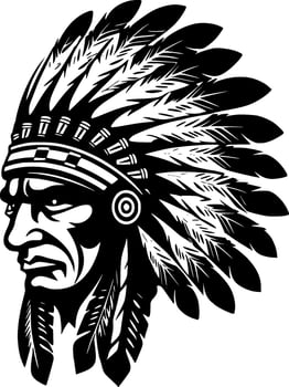 Indian Chief, Minimalist and Simple Silhouette - Vector illustration