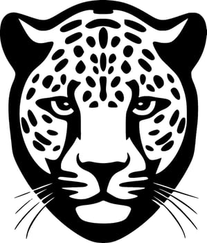 Leopard - Black and White Isolated Icon - Vector illustration