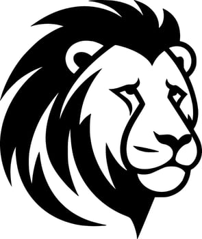 Lion, Black and White Vector illustration