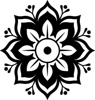 Mandala, Black and White Vector illustration