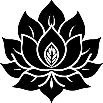 Mandala - Black and White Isolated Icon - Vector illustration