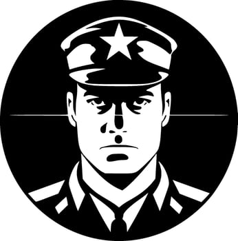 Military, Black and White Vector illustration