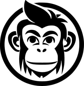 Monkey - Minimalist and Flat Logo - Vector illustration