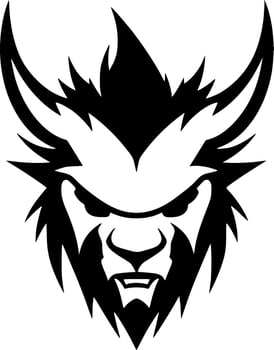 Monster - Black and White Isolated Icon - Vector illustration