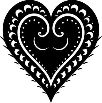 Open Heart, Black and White Vector illustration