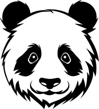 Panda, Minimalist and Simple Silhouette - Vector illustration
