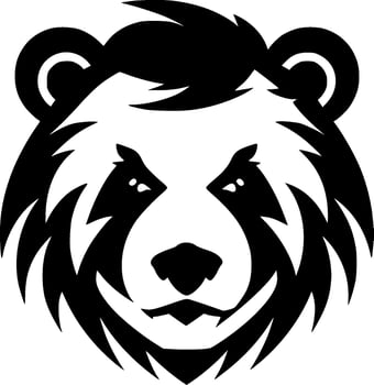 Panda - Black and White Isolated Icon - Vector illustration