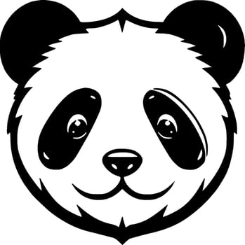 Panda - Black and White Isolated Icon - Vector illustration