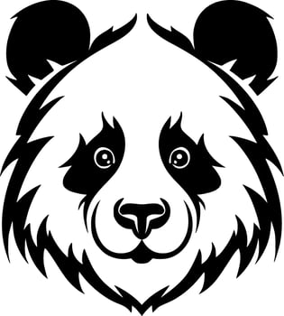 Panda, Minimalist and Simple Silhouette - Vector illustration