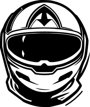 Racing, Black and White Vector illustration