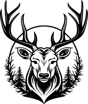 Reindeer, Minimalist and Simple Silhouette - Vector illustration