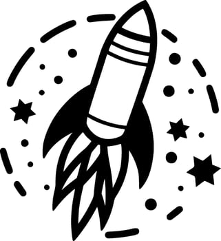 Rocket - Minimalist and Flat Logo - Vector illustration