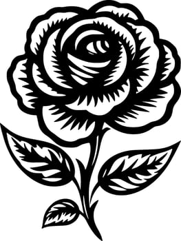 Rose, Minimalist and Simple Silhouette - Vector illustration