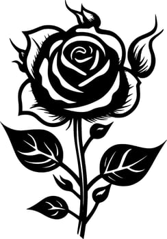 Roses, Black and White Vector illustration
