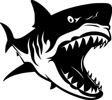 Shark, Minimalist and Simple Silhouette - Vector illustration