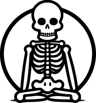 Skeleton - Black and White Isolated Icon - Vector illustration