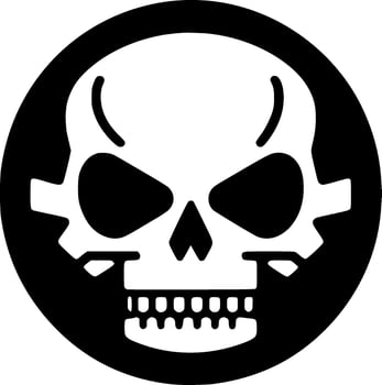 Skull, Black and White Vector illustration