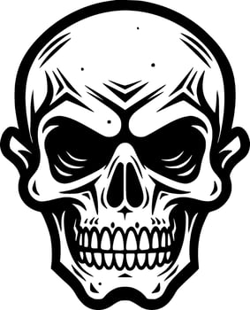 Skull - Black and White Isolated Icon - Vector illustration