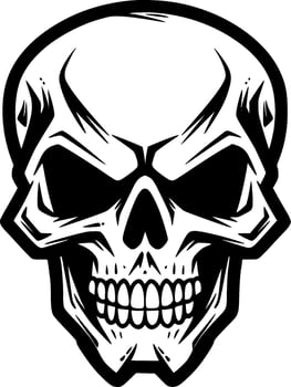 Skull, Black and White Vector illustration