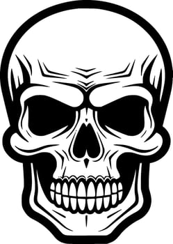 Skull - Black and White Isolated Icon - Vector illustration