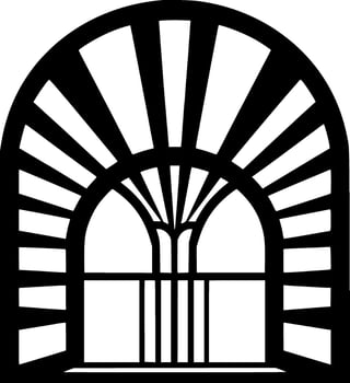 Stained Glass, Black and White Vector illustration