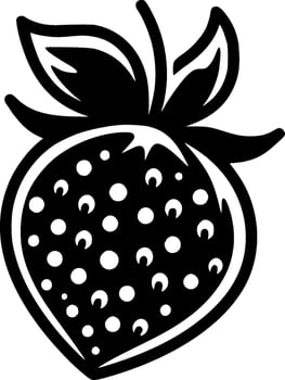 Strawberry, Minimalist and Simple Silhouette - Vector illustration