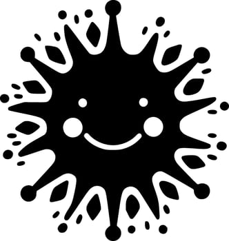 Sun, Black and White Vector illustration