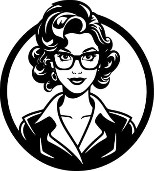 Teacher, Black and White Vector illustration