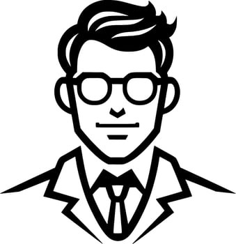 Teacher, Black and White Vector illustration