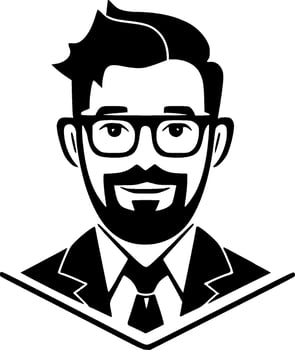 Teacher - Minimalist and Flat Logo - Vector illustration