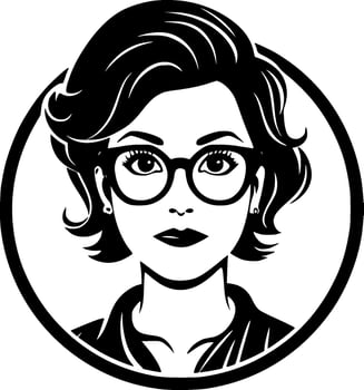 Teacher, Black and White Vector illustration