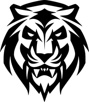 Tiger, Black and White Vector illustration