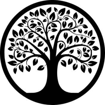 Tree, Minimalist and Simple Silhouette - Vector illustration